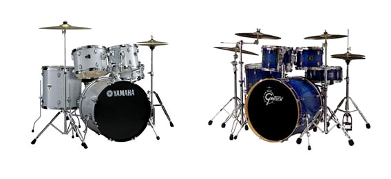 Learning to play drums is easier with two drum kits in the classroom - one for the student and one for the teacher